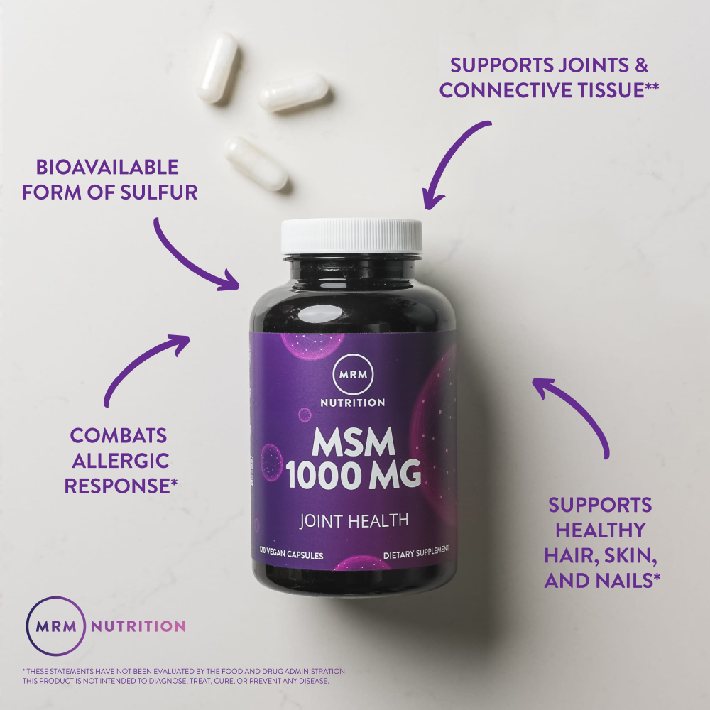 MRM Nutrition, Nutrition, МСМ, 1000 мг, 120 веганских капсул