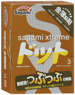 Презервативы Sagami Xtreme Feel Up с точечной текстурой и линиями прилегания - 3 шт. (Цвет: прозрачный)