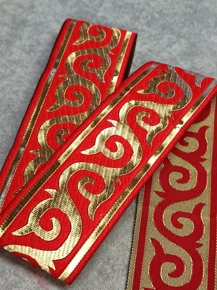 Тесьма жаккард, ш. 5 см, красный