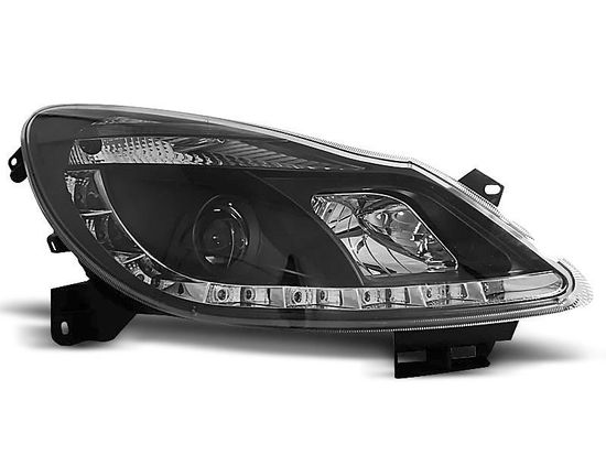 Передние фары Opel Corsa D daylight black