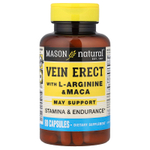Mason Natural, Vein Erect, с L-аргинином и мака, 80 капсул