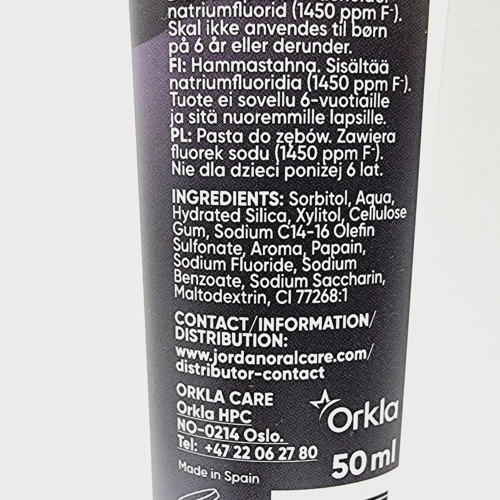 Jordan отбеливающая зубная паста Tstepaste Liquorice Mint с фтором со вкусом лакрицы и мяты 50 мл (из Финляндии)