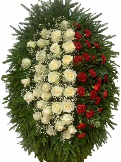 Траурный венок из живых цветов №40