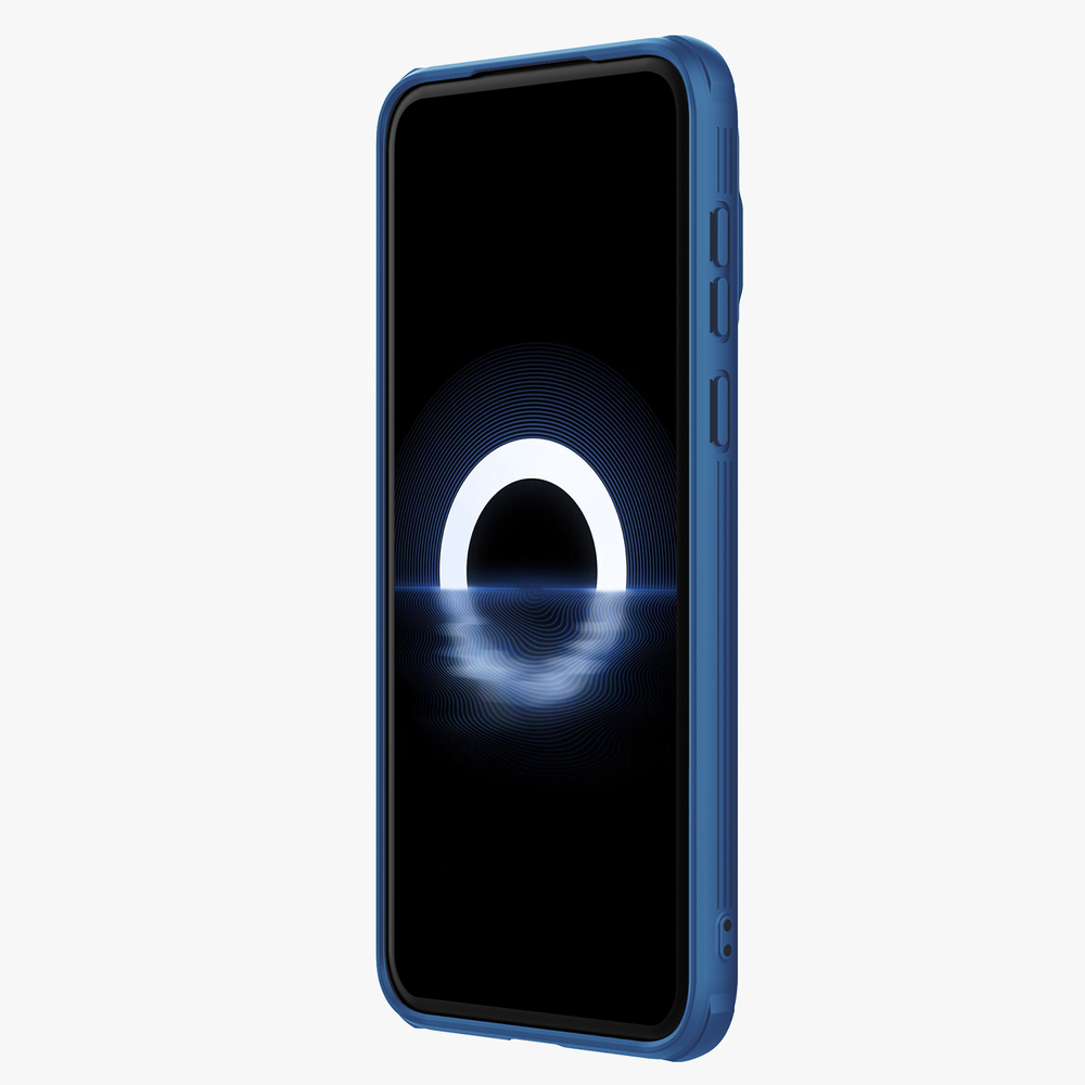 Чехол синего цвета от Nillkin с металлической откидной крышкой для камеры на Huawei Pura 70 Pro и Pura 70 Pro+, серия CamShield Prop Case
