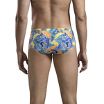 Яркие плавки с принтом в виде листьев и туканов Aves Swimsuit Brief (Размер: M) (Цвет: желтый)