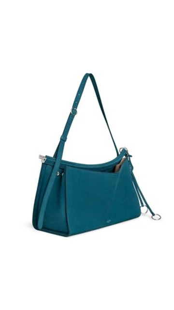 ALAÏA СУМКА LE CLICK POCKET 35 ИЗ НУБУКА, БИРЮЗОВЫЙ