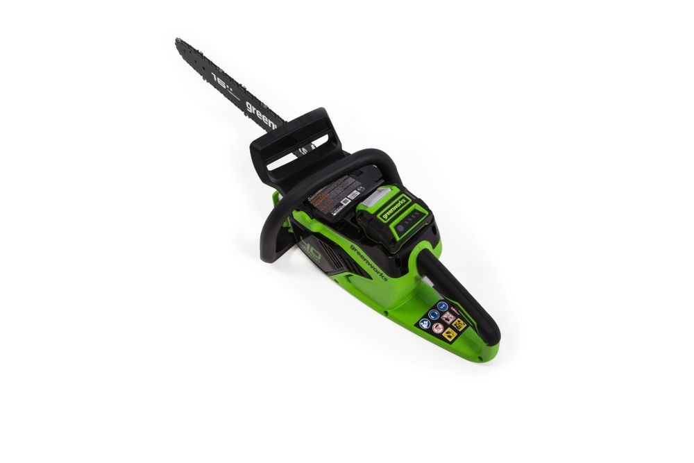 Аккумуляторная цепная пила Greenworks GD40CS18K4,2005807UA, 40v, 40 см, АКБ 2 А·ч и ЗУ