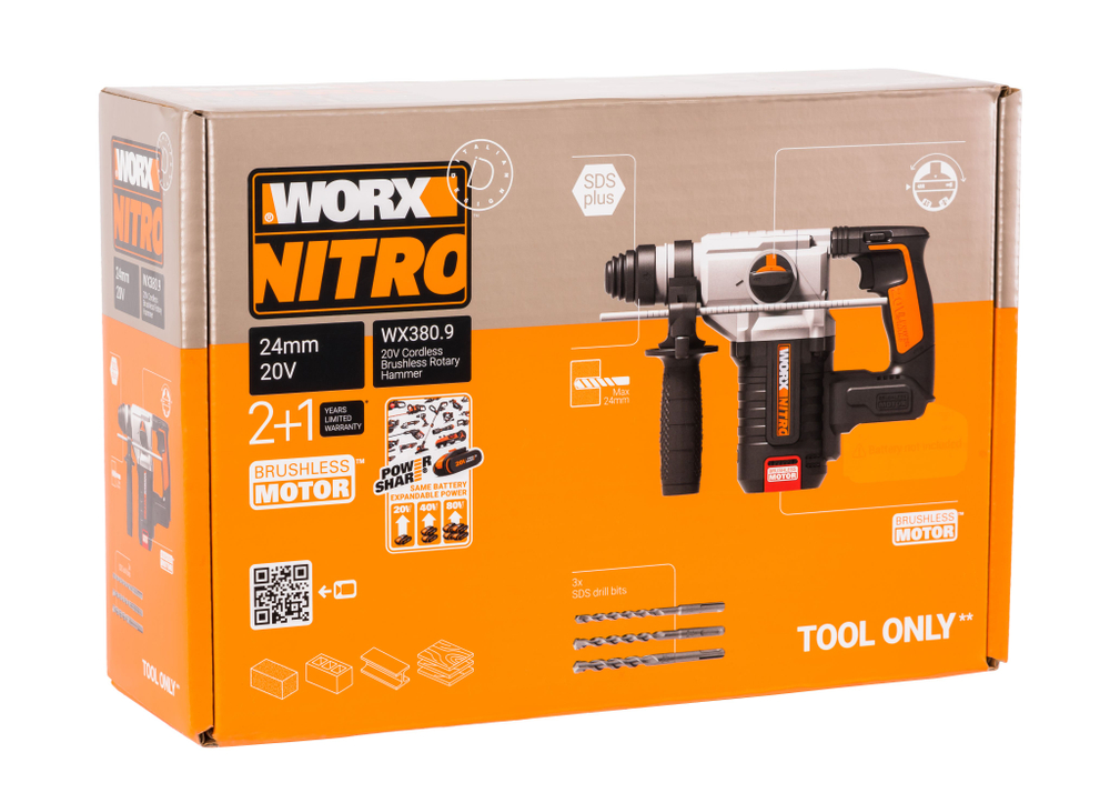Перфоратор аккумуляторный бесщеточный WORX WX380.9