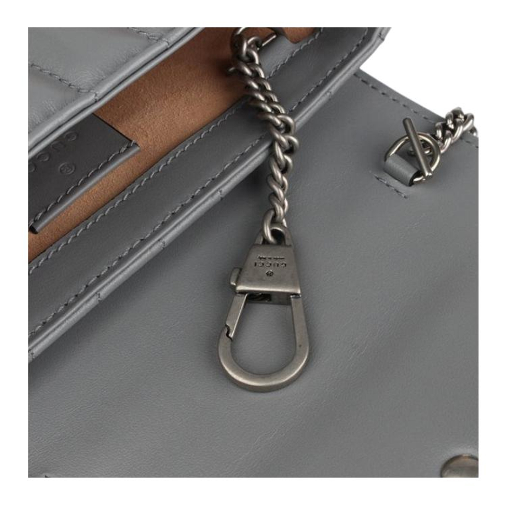 GUCCI Marmont Quilted Leather Shoulder Bag, Crossbody Bag Extra Mini Women"s Gray