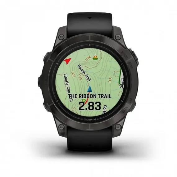Garmin epix Pro (Gen 2) Sapphire Edition 47 мм, титановый, угольно-серый DLC, черный ремешок