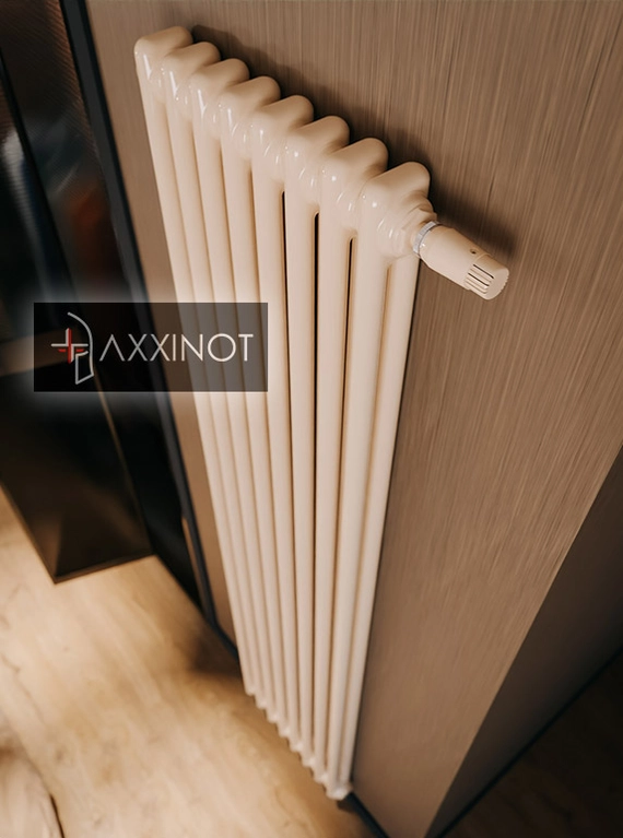 Axxinot Sentir 2150 - двухтрубный трубчатый радиатор высотой 1500 мм, нижнее подключение с термовентилем, палитра RAL