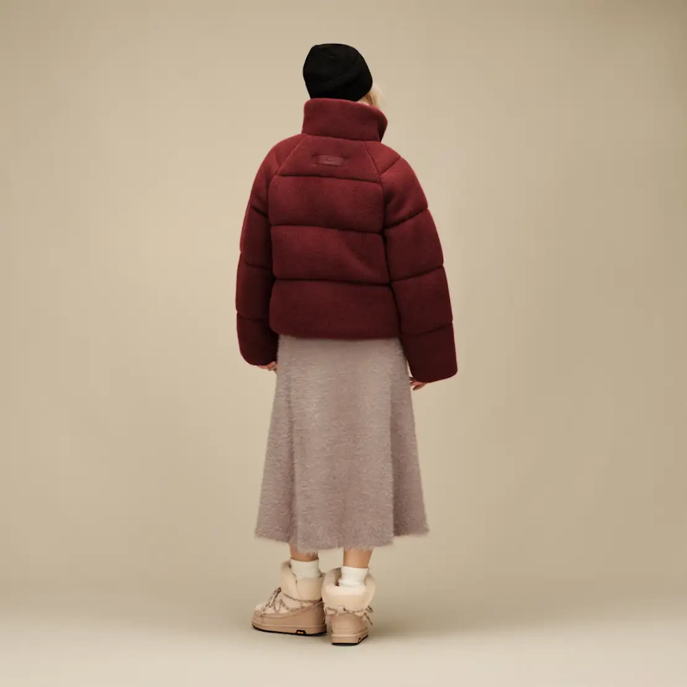 UGG Стеганая вязаная куртка, бордовый
