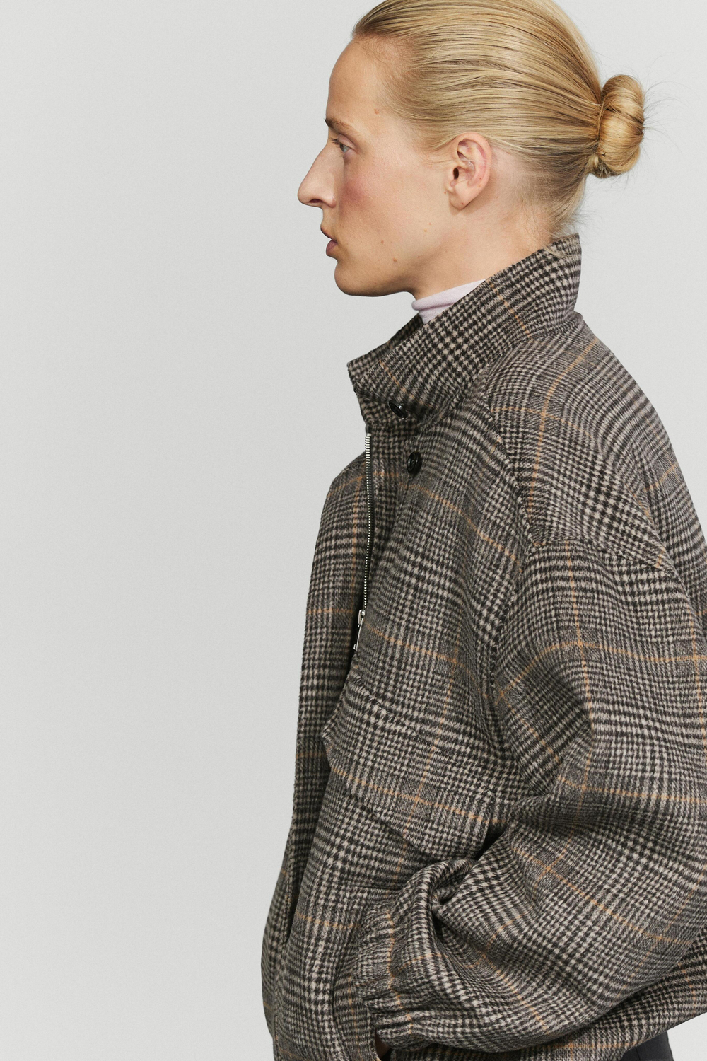 Massimo Dutti Клетчатый бомбер, черный