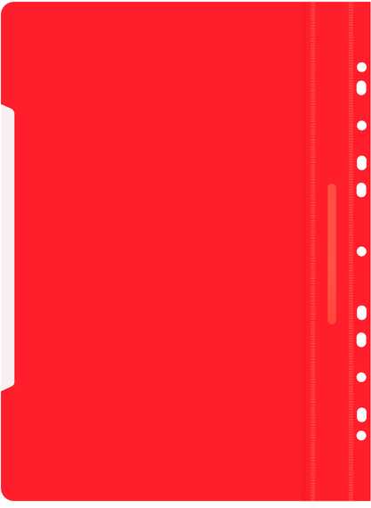 Папка-скоросшиватель Бюрократ -PS-P20RED A4 прозрач.верх.лист боков.перф. пластик красный 0.12/0.16