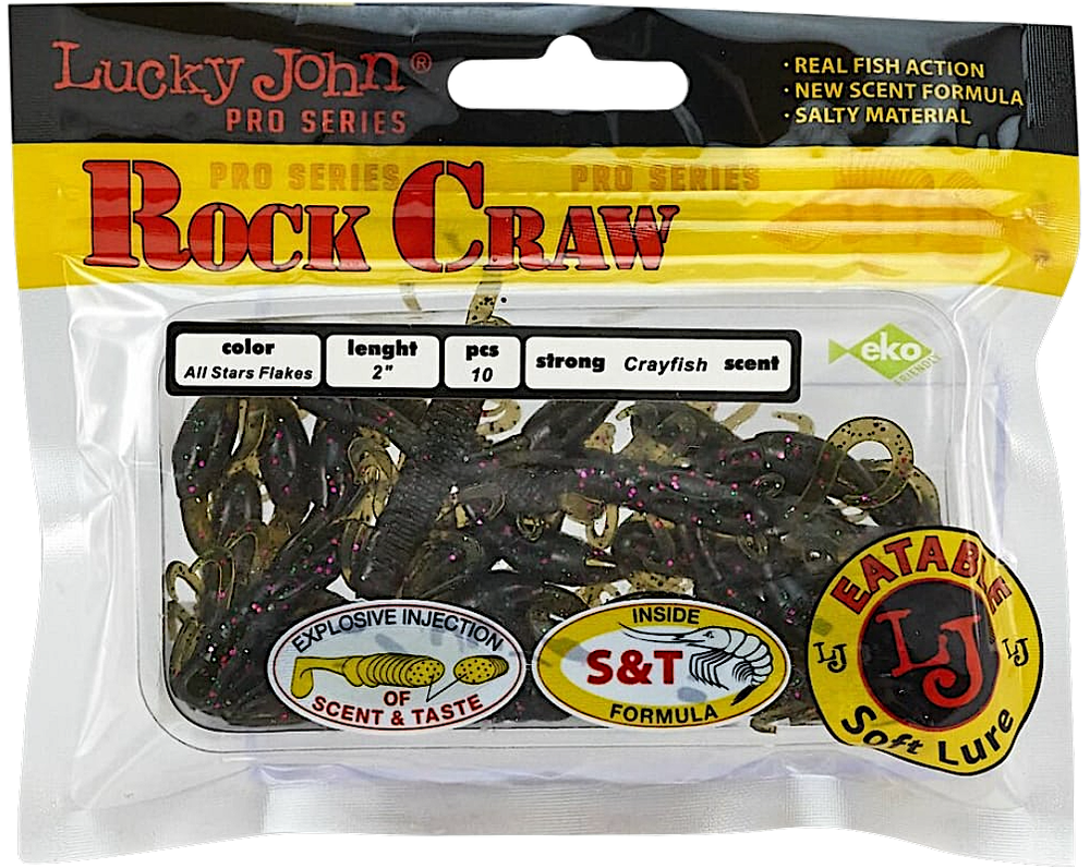 Мягкая приманка Lucky John Pro Series Rock Craw Съедобная 2.0" 51мм 10шт 140123 -