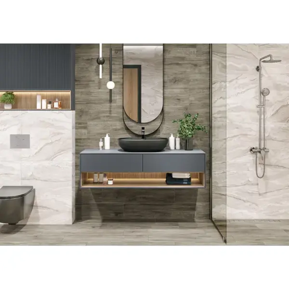 Керамогранит Alma Ceramica GFA2090CTW07R Citywood 20x90 серый матовый под дерево