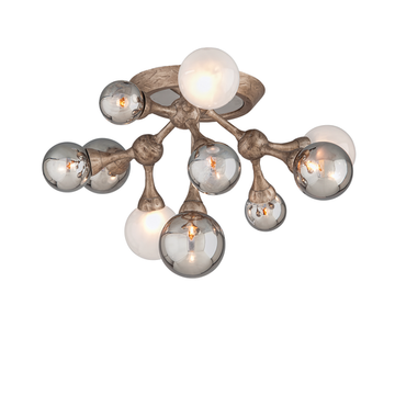 Corbett Element Semi Flush, 58 cm, Stria Gold Leaf