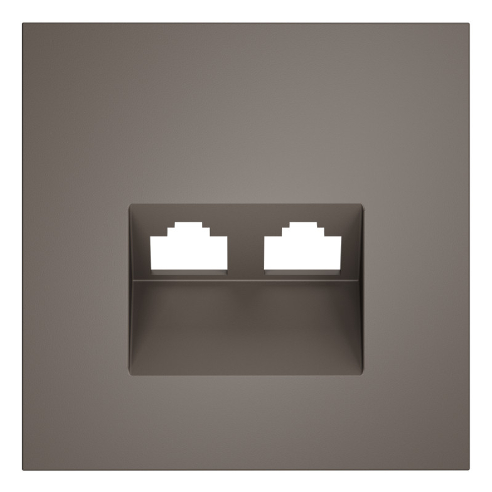 Накладка для розетки компьютерной двойной RJ45+RJ45 кат.6, S70 (капучино)