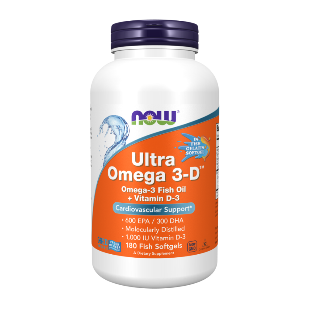NOW Ultra Omega 3-D 180 гелевых капсул