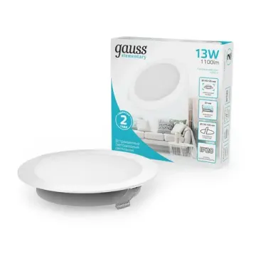 Встраиваемый светодиодный светильник 13W 4000K 997420212 белый Elementary Downlight Gauss