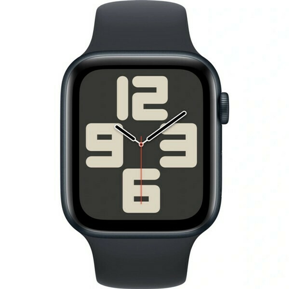 Apple Watch SE, 44мм, из алюминия цвета «тёмная ночь», спортивный ремешок (2023)