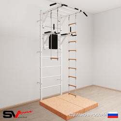 Шведская стенка Sv Sport усиленная 6494 (Турник рукоход/Брусья/Лестница/Трапеция/Мат 1м)