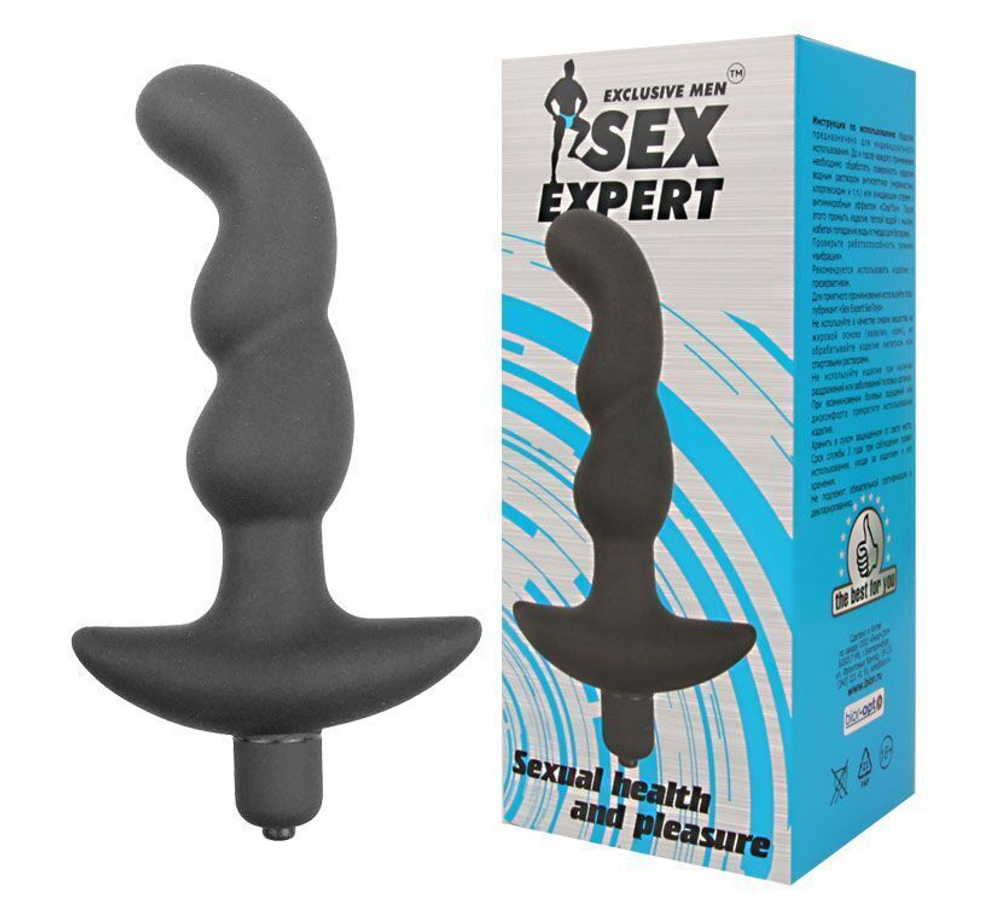 Чёрный анальный вибратор Sexual Health and Pleasure - 11,8 см. (Цвет: черный)