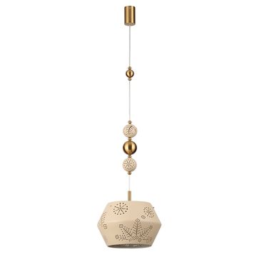 Подвес 1*E27 5444/1A бежевый/античная бронза KARELIA Odeon Light Exclusive