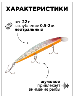 Воблер Минноу Rudla 130 мм 22 г, цвет #05