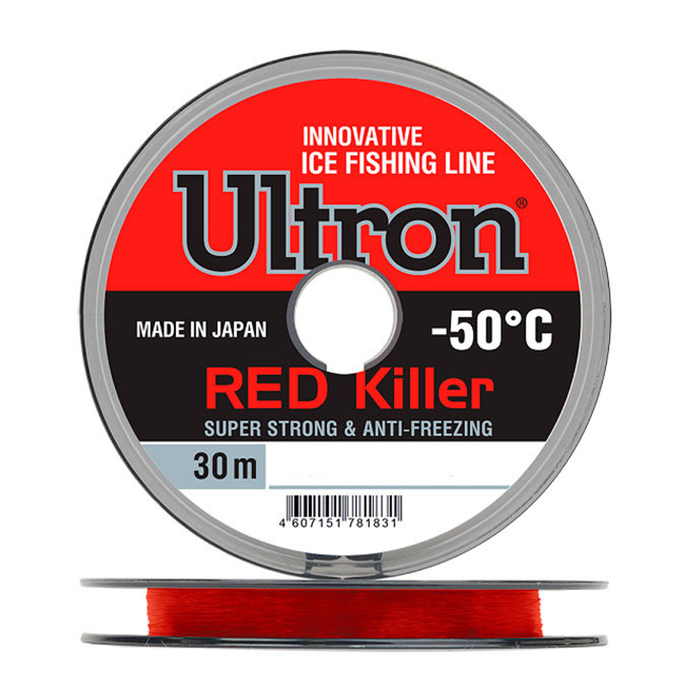 Леска ULTRON Red Killer 0,14 мм., 2,2 кг, 30 м, красная