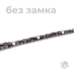 Нить бусин гематит Куб плоский, 4-4 мм