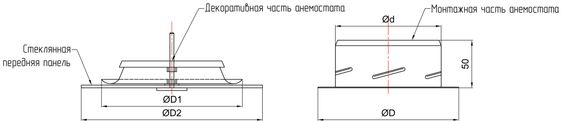 Анемостат-диффузор дизайнерский AIRG 125 Hamam (квадрат) RAL 9005 (для хамам)