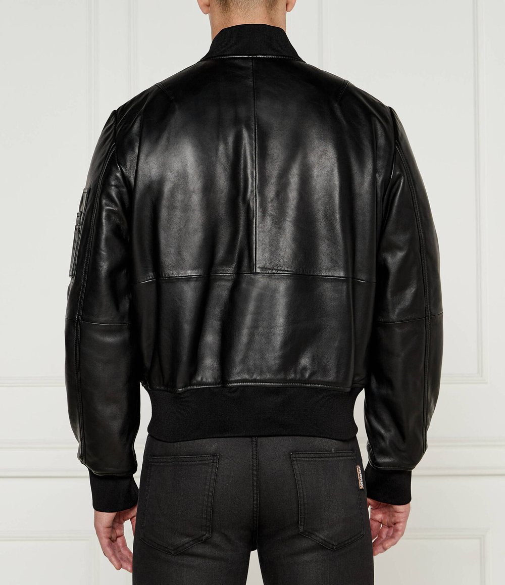 Кожаная куртка Versace Jeans Couture - черный(77GAVP06CPPS3)