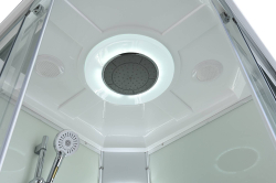 Душевая кабина AvaCan (АваКан) K2080LED с низким поддоном, с ГМ, с электрикой и LED освещением, 80х80х220