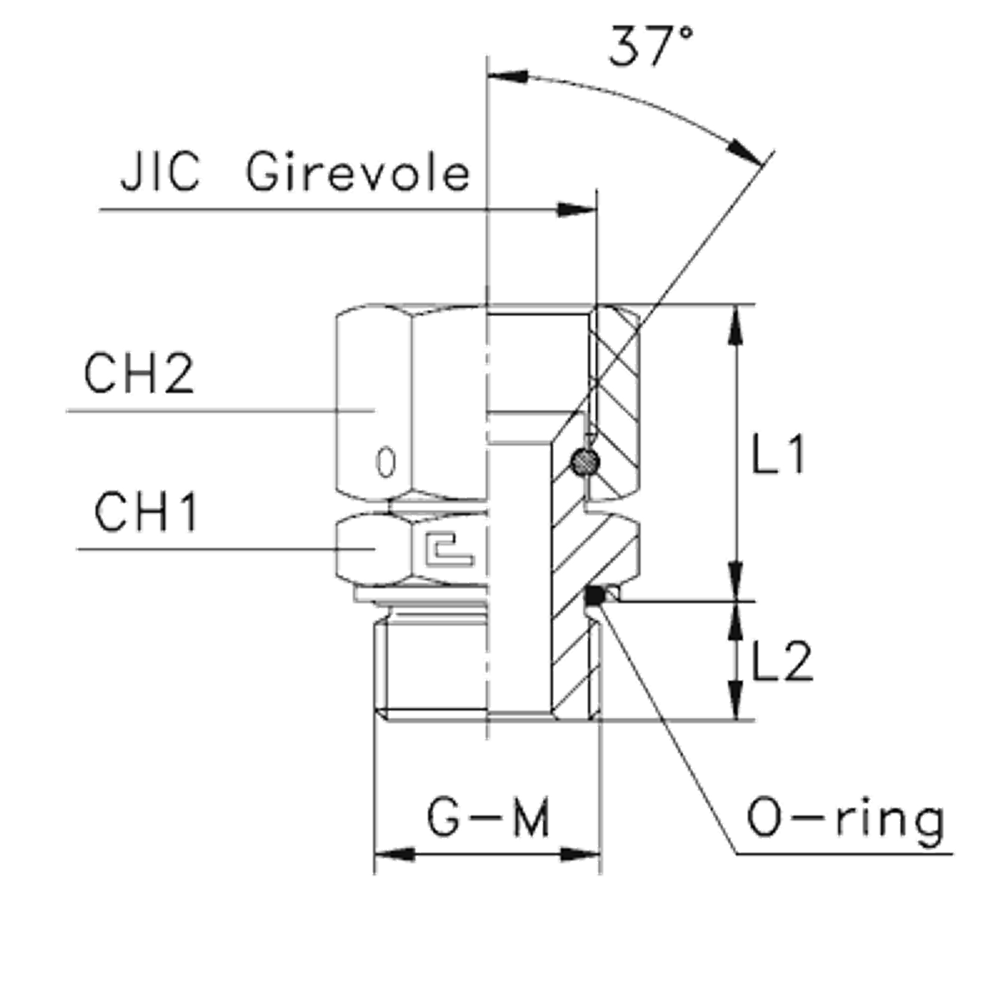 Штуцер FNH JIC 7/8 - 22x1.5