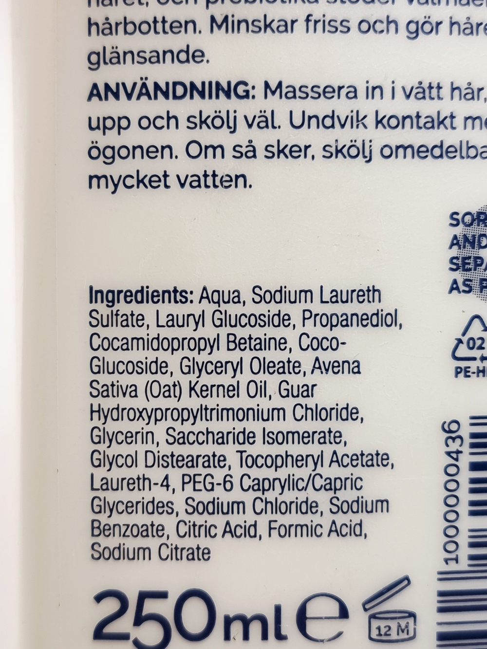 Шампунь Kauraljy shampoo питательный и увлажняющий с овсяным маслом 250 мл (из Финляндии)