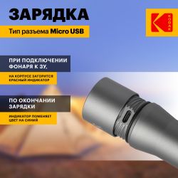 Светодиодный фонарь Kodak MA-5002 ручной аккумуляторный 15W | Универсальные  фонари