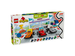 Конструктор Лего Дупло Гоночные автомобили и пилоты F1 | LEGO DUPLO F1 Team Race Cars & Drivers 10445 — 70 деталей (2+)