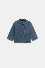 УКОРОЧЕННЫЙ ДЖИНСОВЫЙ БЛЕЙЗЕР ZW COLLECTION — ZARA