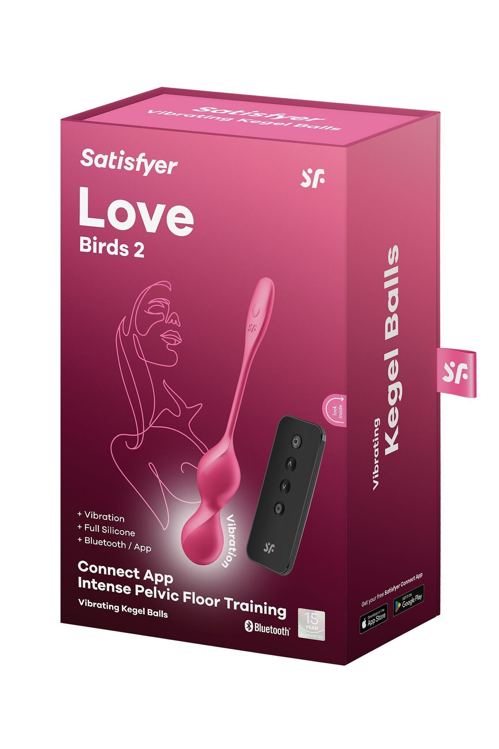 Малиновые вагинальные шарики с вибрацией Love Birds 2 - 22,2 см. (Цвет: красный)