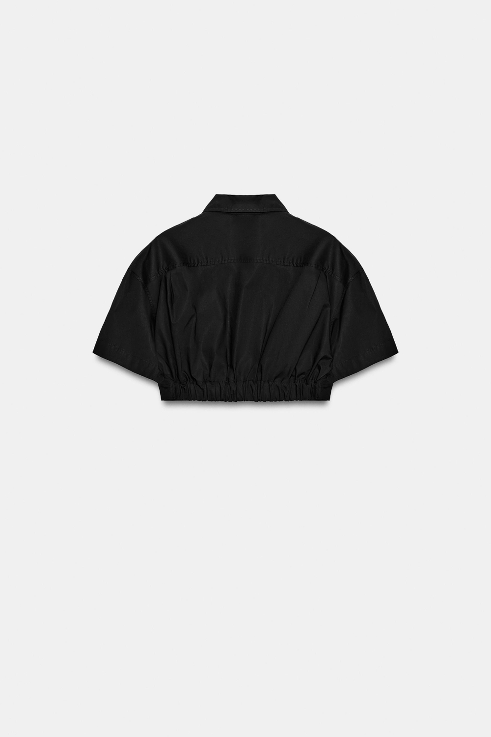 УКОРОЧЕННАЯ РУБАШКА ИЗ ПОПЛИНА В ПОЛОСКУ — ZARA