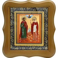 Адриан и Наталия Никомидийские. Ростовая икона на холсте.