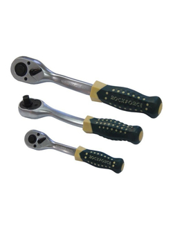 Трещотка реверсивная усиленная изогнутая с резиновой ручкой 1/2''(72зуб.) RockForce##Rock FORCE RF-802422