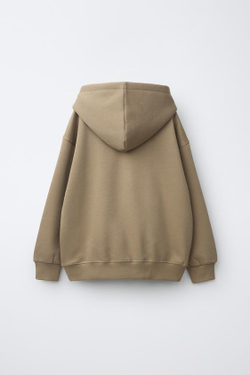 ZARA ОДНОТОННОЕ ХУДИ, СВЕТЛО-КОРИЧНЕВЫЙ