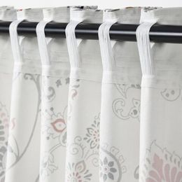 Комплект штор IKEA PUSSMUN (ПУССМУН), Белый с рисунком, 145х250 см, 2 шт