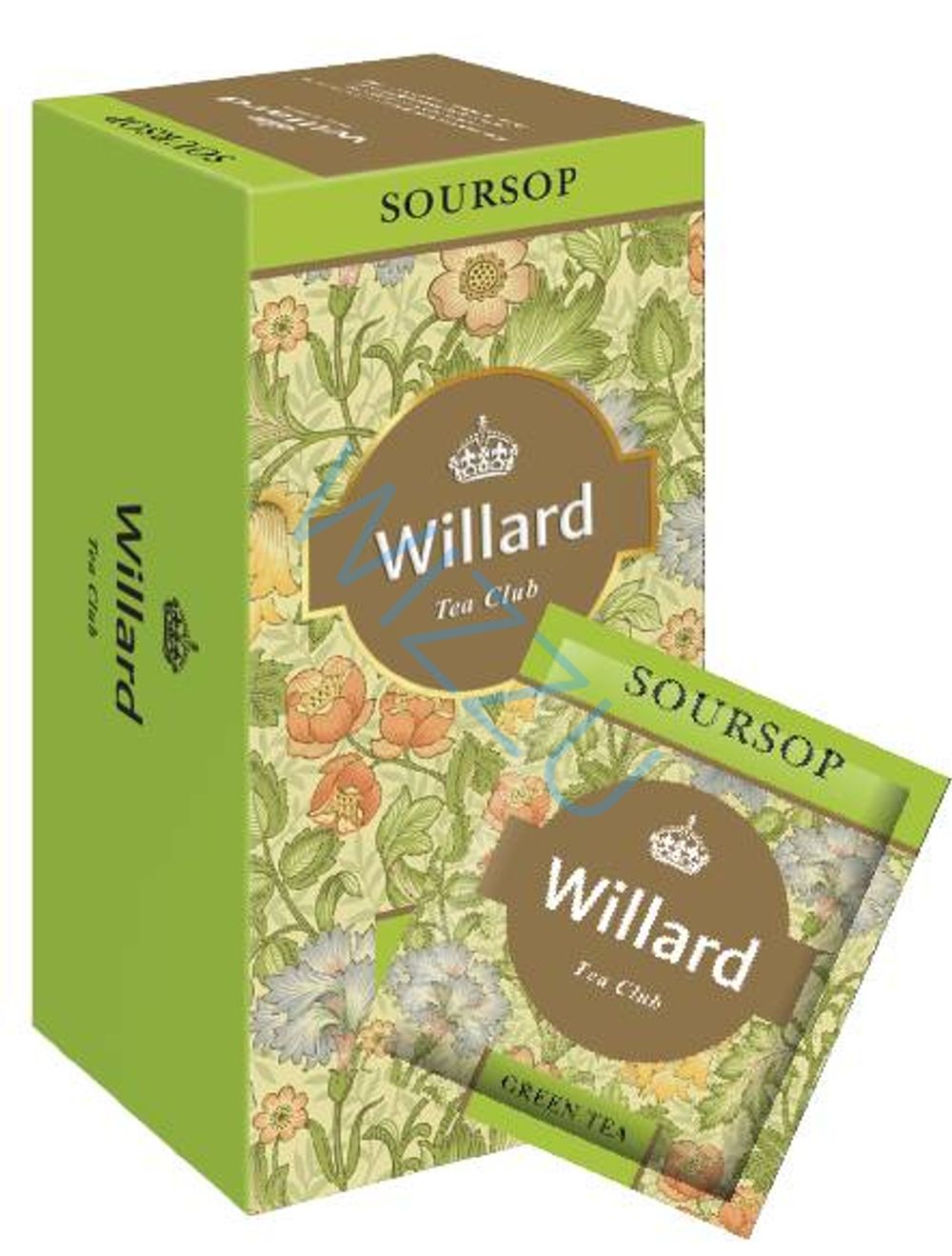 Чай зеленый байховый мелколистовой Soursop ТМ Willard 25*1,5г конверт 1*17