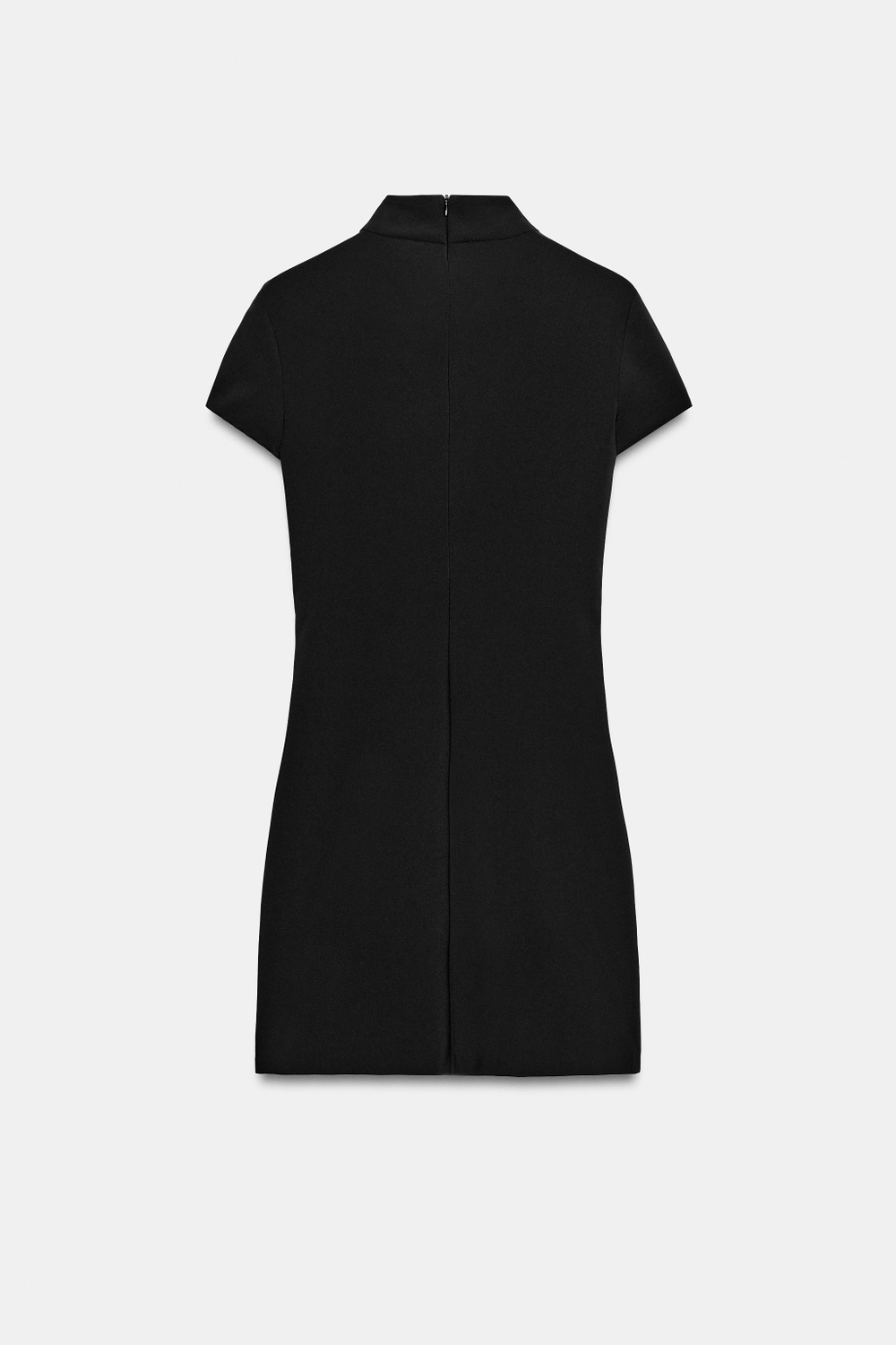 ZARA МИНИ-ПЛАТЬЕ С КОРОТКИМИ РУКАВАМИ, ЧЕРНЫЙ
