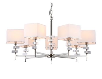 Подвесная люстра с абажурами 7*Е14 LH71323/7 SN/WH никель/белый High Light Classic Ambrella