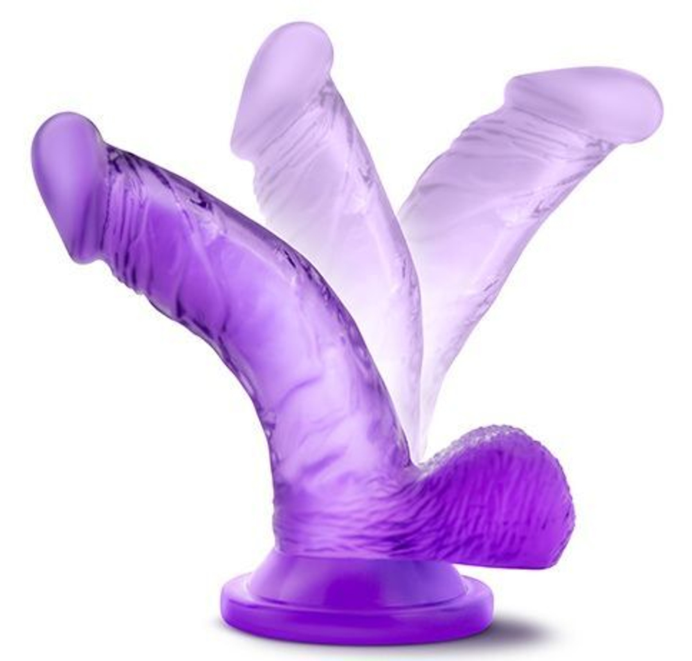 Фиолетовый фаллоимитатор на присоске NATURALLY YOURS 4INCH MINI - 12 см. (Цвет: фиолетовый)