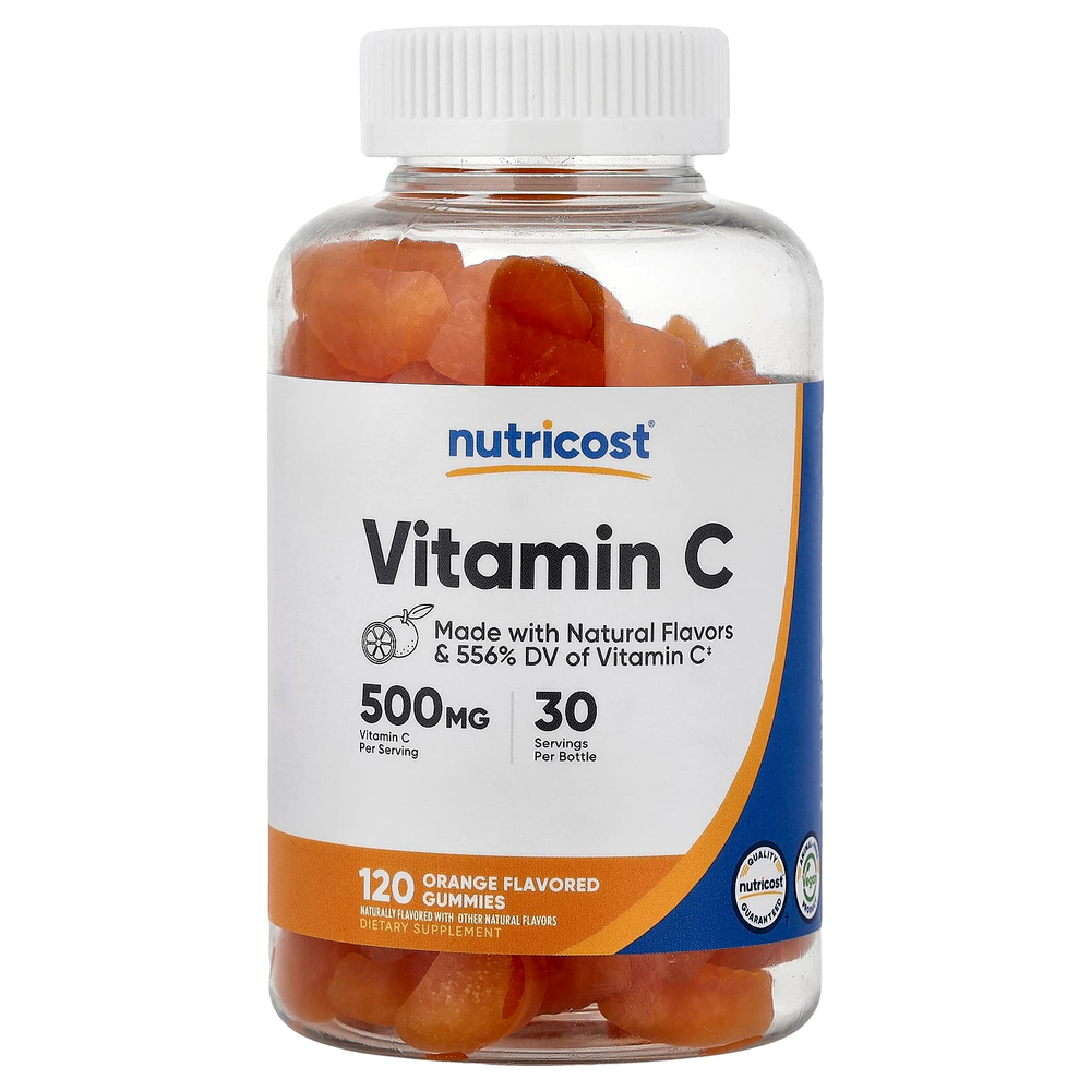Nutricost, жевательный витамин C, со вкусом апельсина, 120 жевательных таблеток